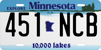MN license plate 451NCB