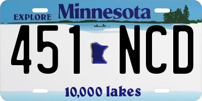 MN license plate 451NCD