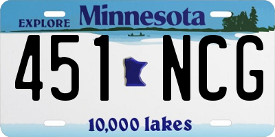 MN license plate 451NCG