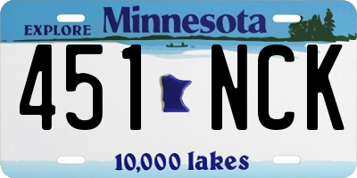 MN license plate 451NCK