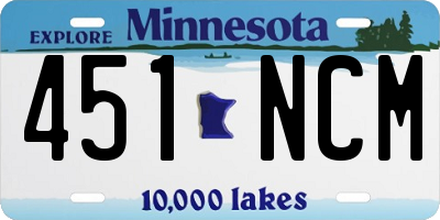 MN license plate 451NCM