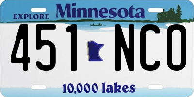 MN license plate 451NCO