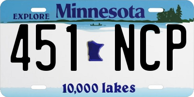 MN license plate 451NCP
