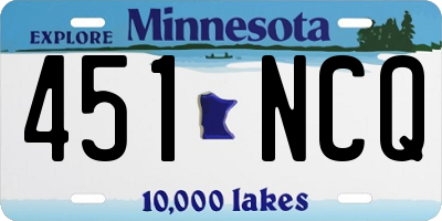 MN license plate 451NCQ