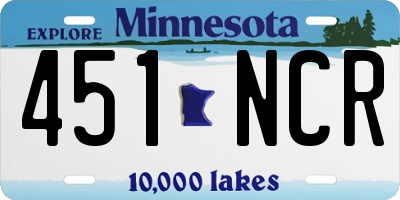 MN license plate 451NCR