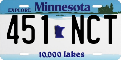MN license plate 451NCT