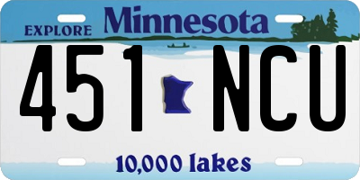 MN license plate 451NCU