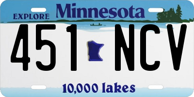 MN license plate 451NCV