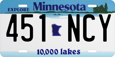 MN license plate 451NCY