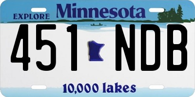 MN license plate 451NDB