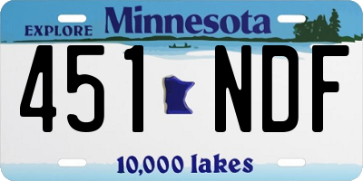 MN license plate 451NDF