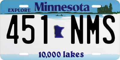 MN license plate 451NMS