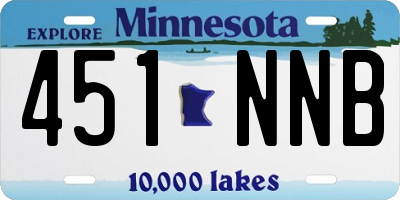 MN license plate 451NNB
