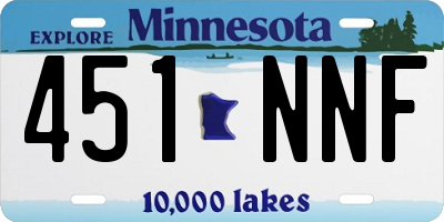 MN license plate 451NNF