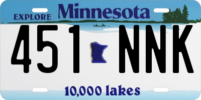 MN license plate 451NNK