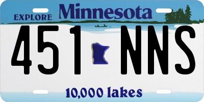 MN license plate 451NNS