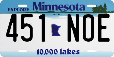 MN license plate 451NOE