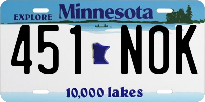 MN license plate 451NOK
