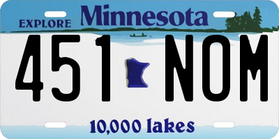 MN license plate 451NOM
