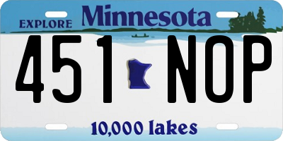 MN license plate 451NOP