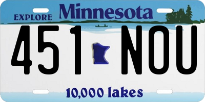 MN license plate 451NOU