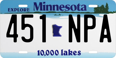 MN license plate 451NPA