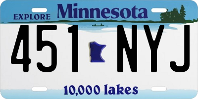 MN license plate 451NYJ