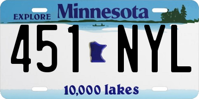 MN license plate 451NYL