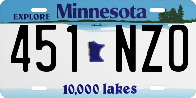 MN license plate 451NZO