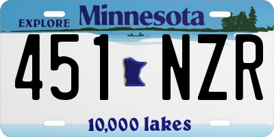 MN license plate 451NZR