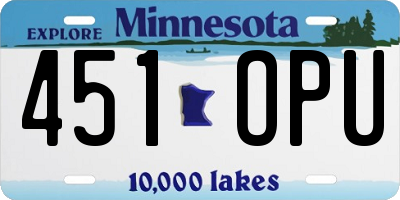 MN license plate 451OPU