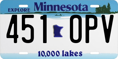 MN license plate 451OPV