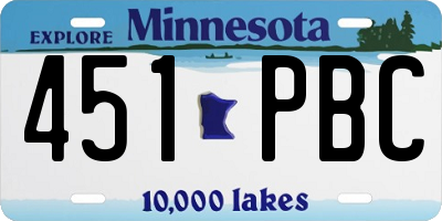 MN license plate 451PBC
