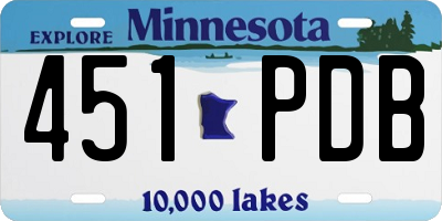 MN license plate 451PDB