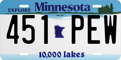 MN license plate 451PEW