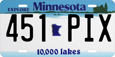 MN license plate 451PIX