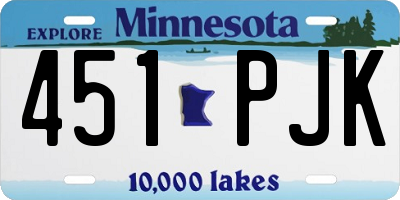 MN license plate 451PJK