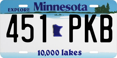 MN license plate 451PKB