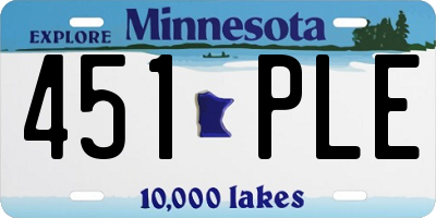 MN license plate 451PLE