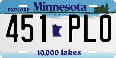 MN license plate 451PLO