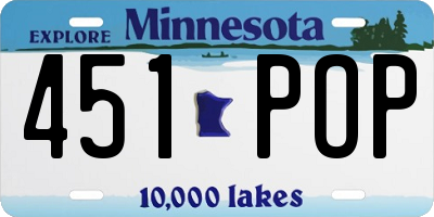 MN license plate 451POP