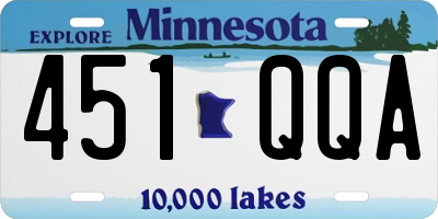 MN license plate 451QQA