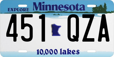 MN license plate 451QZA