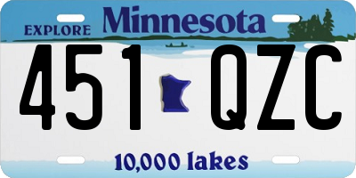 MN license plate 451QZC