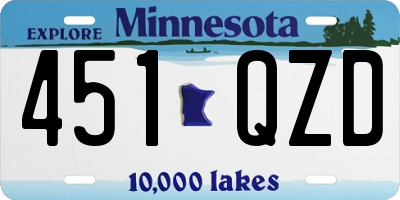 MN license plate 451QZD