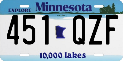 MN license plate 451QZF