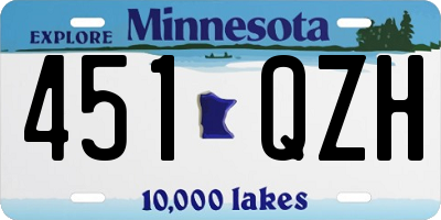 MN license plate 451QZH