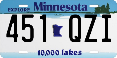 MN license plate 451QZI