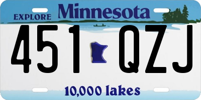 MN license plate 451QZJ