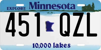 MN license plate 451QZL